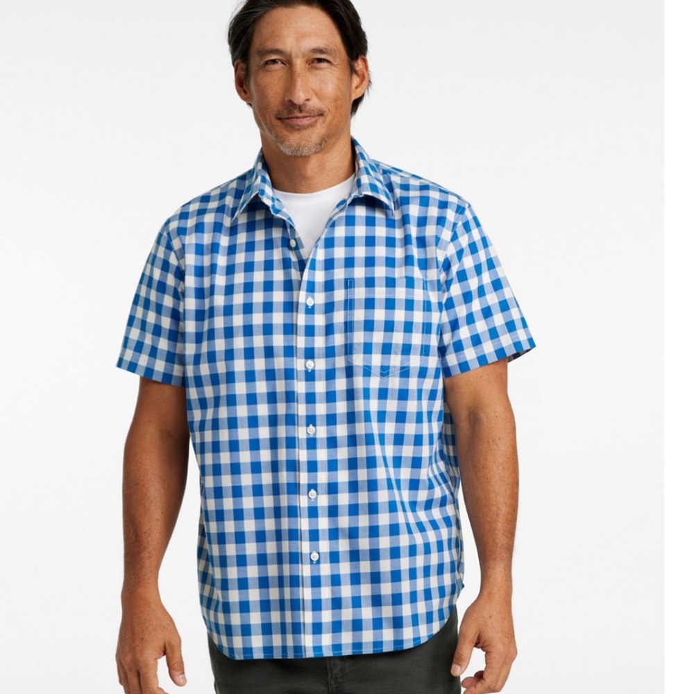 L.L. Bean Wrinkle Resistant Traditional Untucked Fit, Plaid Short Sleeve XXL-Reg - Picture 2 of 12
